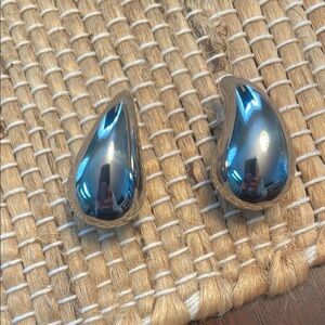 Silvertone look- for-less pierced earrings